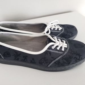 Dr. Martens AirWair Canvas Velvet Skull Flats 💀